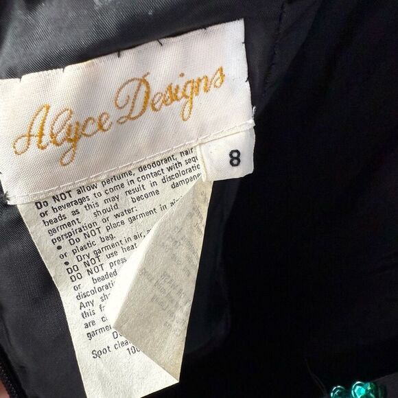 Vintage Alyce Designs Beaded Sequin Formal Gown Dress Size 8 - Picture 13 of 16